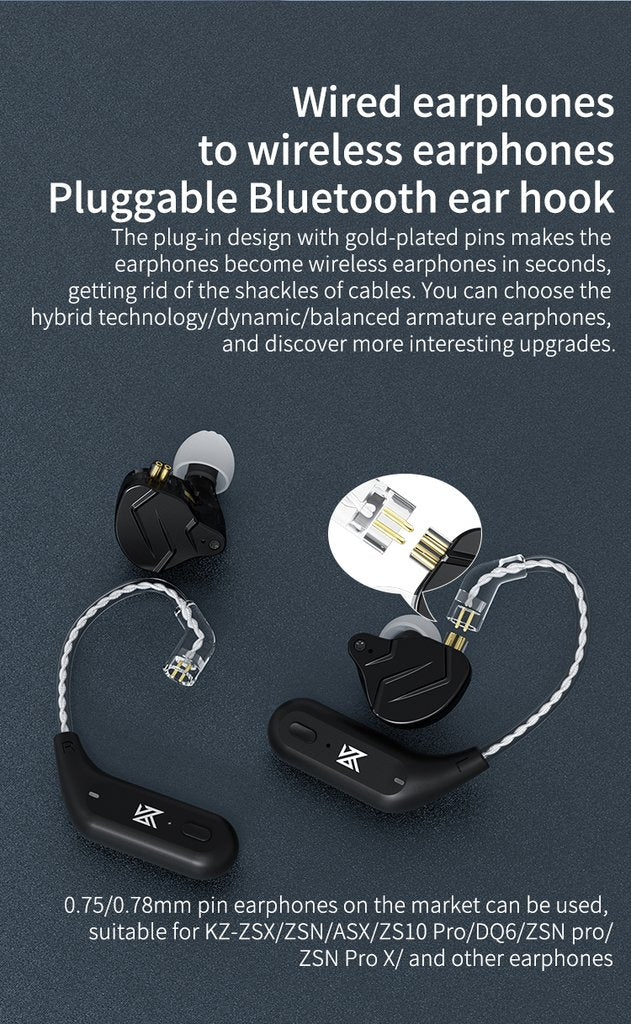 KZ AZ09 - Wirklich drahtloser Bluetooth 5.2-Upgrade-Ohrbügel - Schwarz