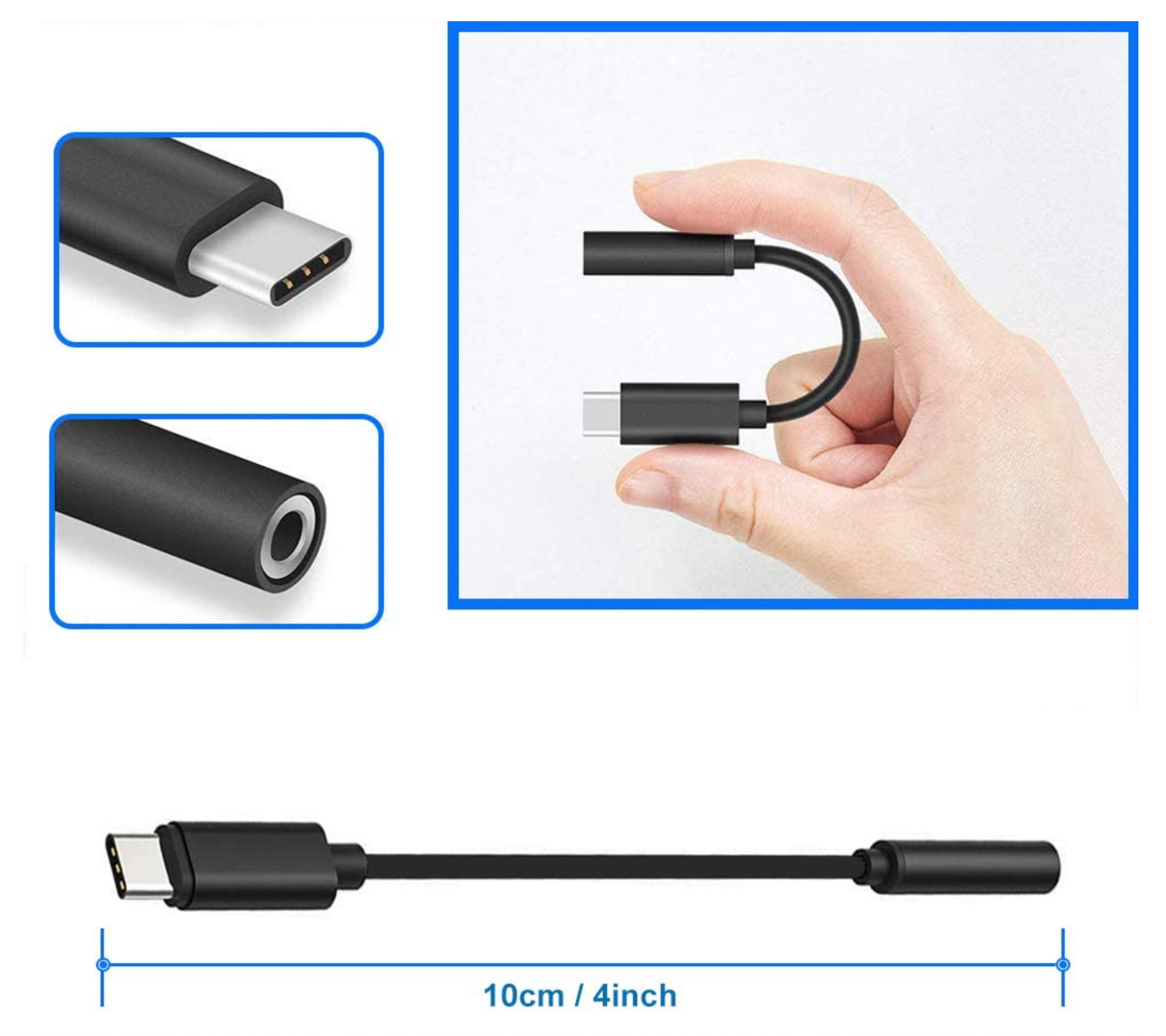 Adaptateur audio Fixim USB-C vers 3,5 mm