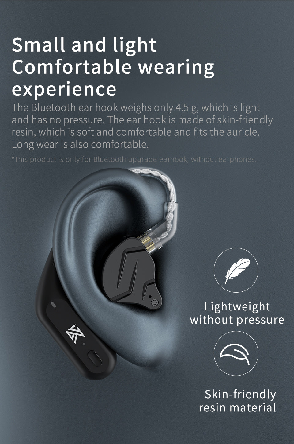 KZ AZ09 - Truly Wireless Bluetooth 5.2 upgrade earhook - Black